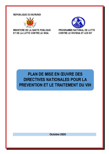 Burundi-2020.10-PLAN-DE-MISE-EN-OEUVRE-DES-DIRECTIVES-DE-TARV-2020_VF-PREFACEE_09-Oct-2020