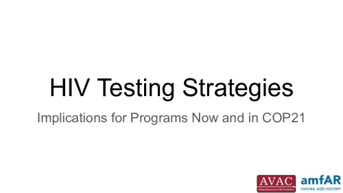 HIV Testing Strategies COP21