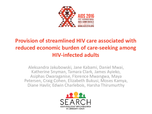 Jakubowski SEARCH patient costs AIDS2016 presentation