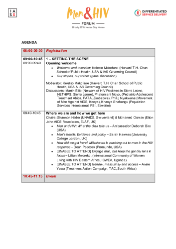 Men and HIV Forum_Agenda only 19 July