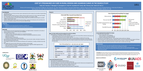 Shade, S.B. et al. Cost of streamlined HIV care in rural Kenyan and Ugandan clinics in the SEARCH Study. Conference on Retroviruses and Opportunistic Infections